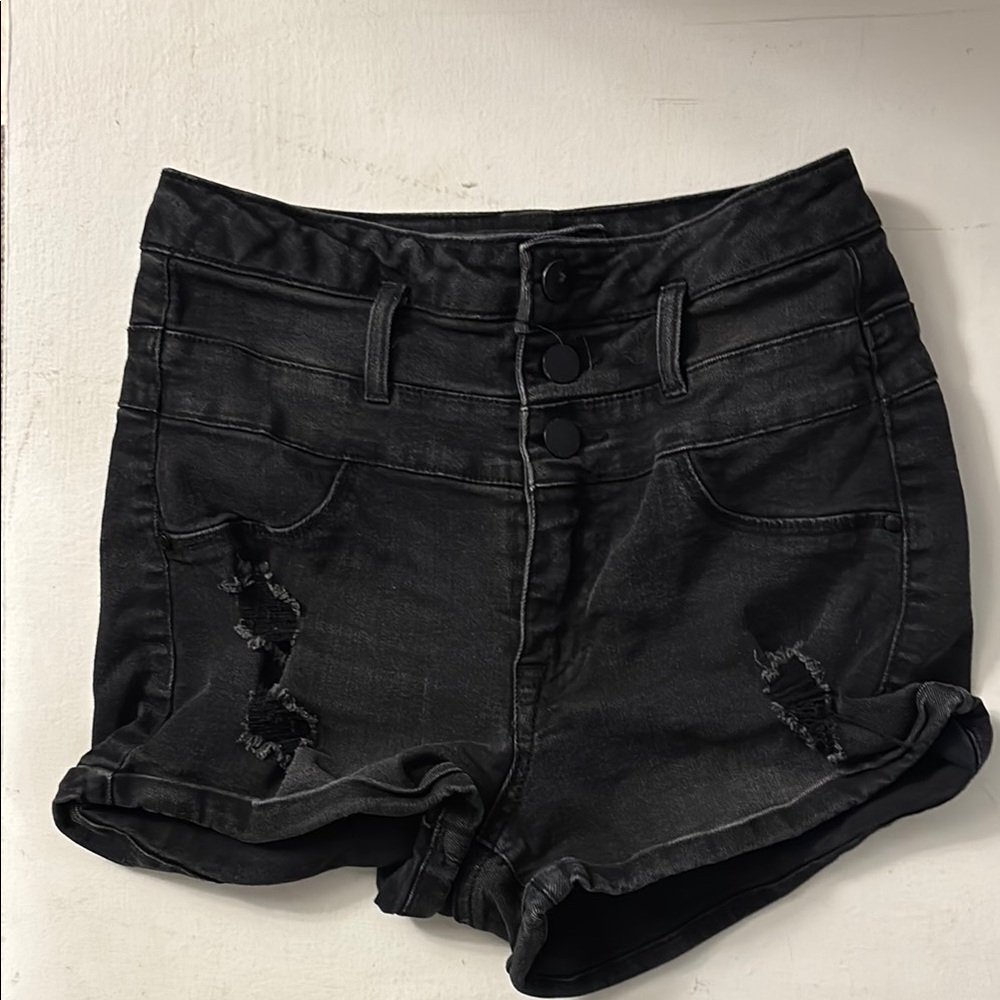 Black Denim Women's Shorts